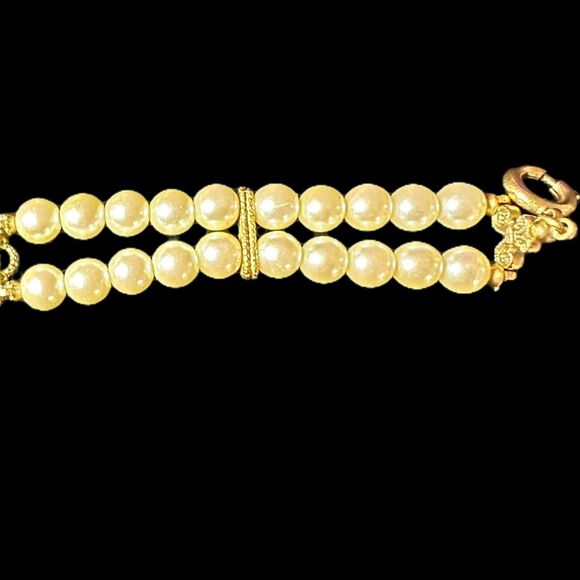 Vintage Victorian Style Floral Faux Pearl Bracelet W/ Matching Earrings - Picture 9 of 15